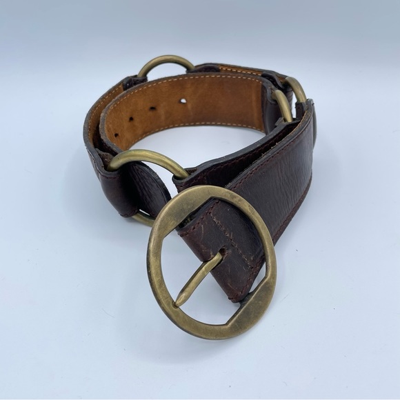 DKNY Vintage Leather Harness Belt Small Brown - Picture 7 of 16